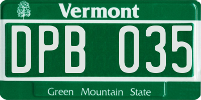 VT license plate DPB035