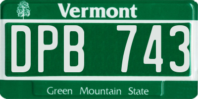VT license plate DPB743