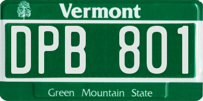 VT license plate DPB801
