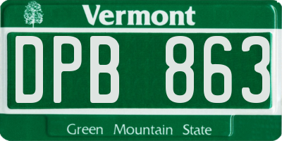 VT license plate DPB863