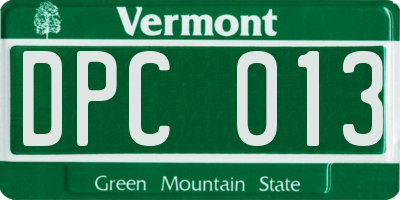 VT license plate DPC013