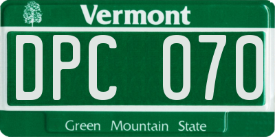 VT license plate DPC070