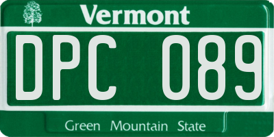VT license plate DPC089
