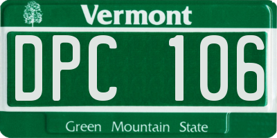 VT license plate DPC106