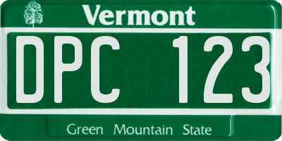 VT license plate DPC123