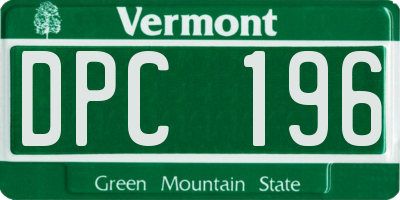 VT license plate DPC196
