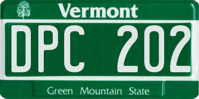 VT license plate DPC202