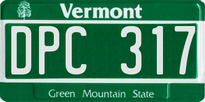 VT license plate DPC317