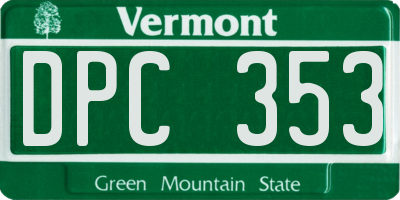VT license plate DPC353