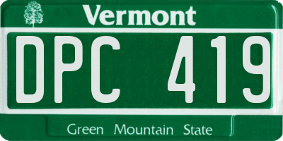 VT license plate DPC419