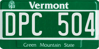 VT license plate DPC504