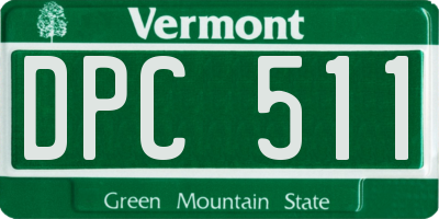 VT license plate DPC511