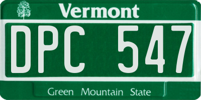 VT license plate DPC547