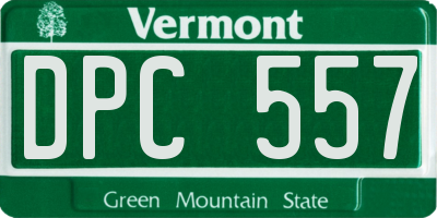 VT license plate DPC557