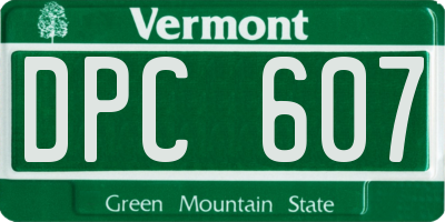 VT license plate DPC607