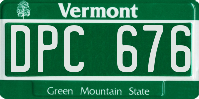 VT license plate DPC676
