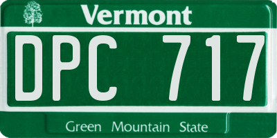 VT license plate DPC717