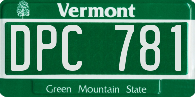 VT license plate DPC781