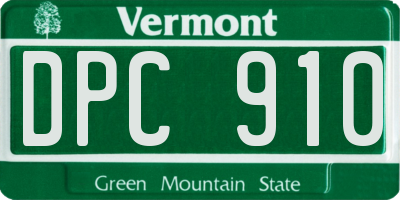 VT license plate DPC910