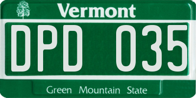 VT license plate DPD035