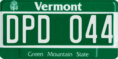 VT license plate DPD044