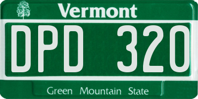VT license plate DPD320