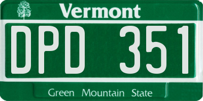 VT license plate DPD351