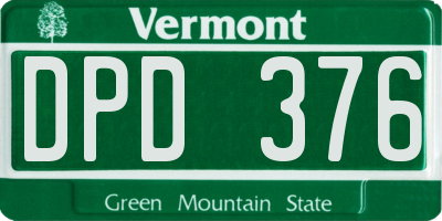 VT license plate DPD376