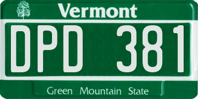 VT license plate DPD381