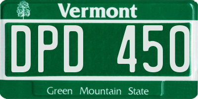 VT license plate DPD450