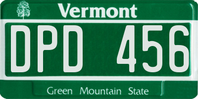 VT license plate DPD456