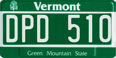 VT license plate DPD510