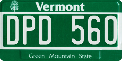 VT license plate DPD560