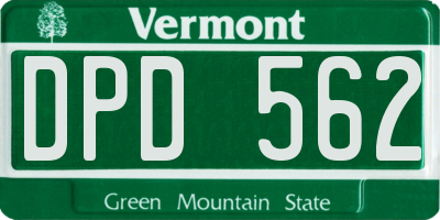 VT license plate DPD562