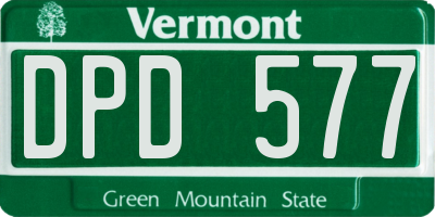 VT license plate DPD577