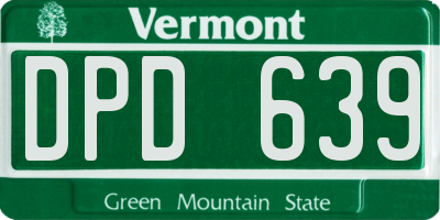 VT license plate DPD639