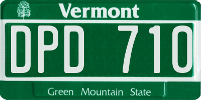 VT license plate DPD710