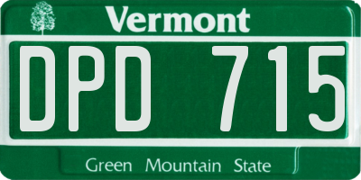 VT license plate DPD715