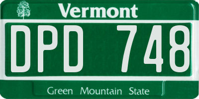 VT license plate DPD748