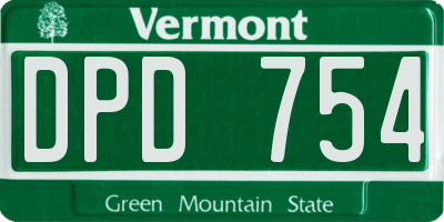 VT license plate DPD754