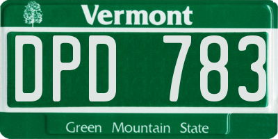 VT license plate DPD783