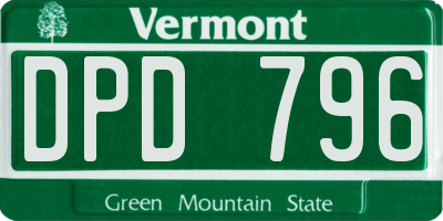 VT license plate DPD796