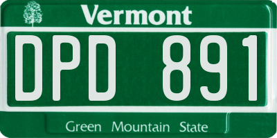 VT license plate DPD891