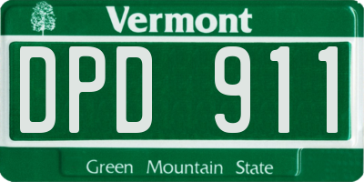 VT license plate DPD911