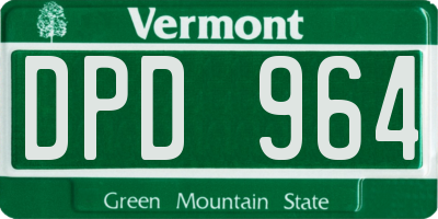 VT license plate DPD964