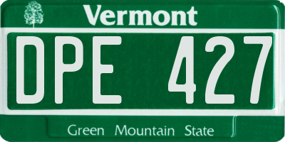 VT license plate DPE427