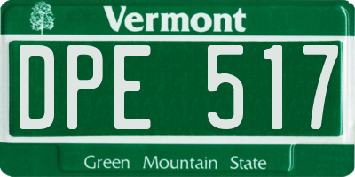 VT license plate DPE517