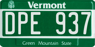 VT license plate DPE937