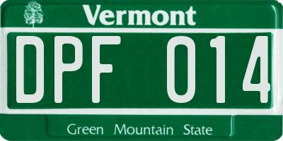 VT license plate DPF014