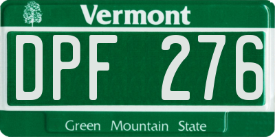 VT license plate DPF276